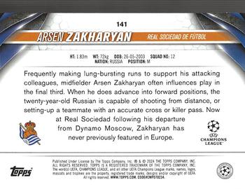 2023-24 Topps UEFA Club Competitions #141 Arsen Zakharyan Back