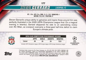 2023-24 Topps UEFA Club Competitions #177 Steven Gerrard Back