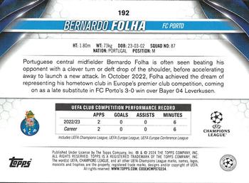 2023-24 Topps UEFA Club Competitions #192 Bernardo Folha Back