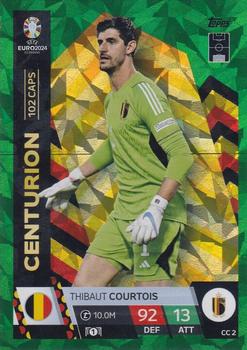 2024 Topps Match Attax Euro 2024 Germany - Centurion Green Emerald Holograph #CC2 Thibaut Courtois Front