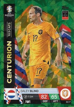 2024 Topps Match Attax Euro 2024 Germany - Centurion Green Emerald Holograph #CC7 Daley Blind Front