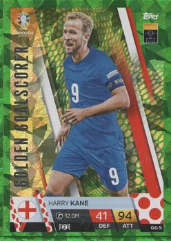 2024 Topps Match Attax Euro 2024 Germany - Golden Goalscorer Green Emerald Holograph #GG5 Harry Kane Front