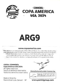 2024 Panini CONMEBOL Copa America USA Stickers #ARG9 Marcos Acuña Back