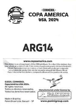 2024 Panini CONMEBOL Copa America USA Stickers #ARG14 Rodrigo De Paul Back