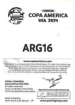 2024 Panini CONMEBOL Copa America USA Stickers #ARG16 Alexis Mac Allister Back