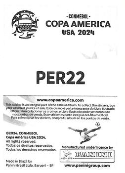 2024 Panini CONMEBOL Copa America USA Stickers #PER22 Paolo Guerrero Back