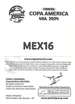 2024 Panini CONMEBOL Copa America USA Stickers #MEX16 Orbelín Pineda Back