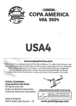 2024 Panini CONMEBOL Copa America USA Stickers #USA4 Ethan Horvath Back
