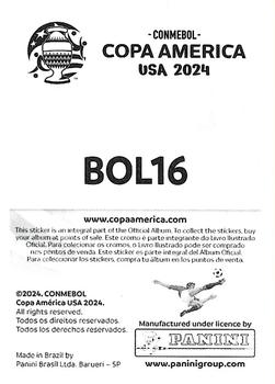 2024 Panini CONMEBOL Copa America USA Stickers #BOL16 Gabriel Villamíl Back