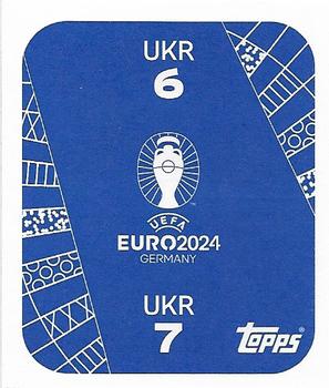 2024 Topps UEFA EURO 2024 Germany Sticker Collection #UKR6 / UKR7 Illia Zabarnyi / Vitaliy Mykolenko Back