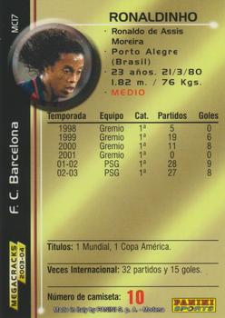 2003-04 Panini LaLiga Megafichas (Japan) - Megacracks #MC17 Ronaldinho Back