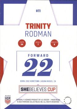 2024 Parkside USWNT SheBelieves Cup #11 Trinity Rodman Back