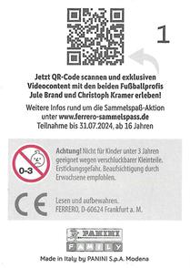 2024 Panini Ferrero DFB Team Sticker Collection #1 DFB Badge Back