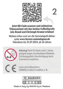 2024 Panini Ferrero DFB Team Sticker Collection #2 Marc-Andre ter Stegen Back