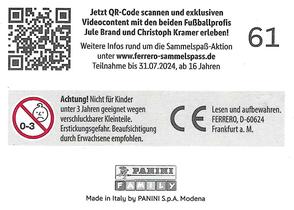 2024 Panini Ferrero DFB Team Sticker Collection #61 Stuttgart Back