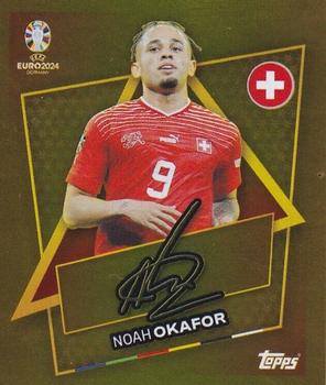 2024 Topps UEFA EURO 2024 Germany Sticker Collection - Star Player Gold Signature #SUI-SP Noah Okafor Front