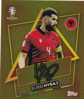2024 Topps UEFA EURO 2024 Germany Sticker Collection - Star Player Gold Signature #ALB-SP Elseid Hysaj Front