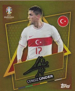 2024 Topps UEFA EURO 2024 Germany Sticker Collection - Star Player Gold Signature #TUR-SP Cengiz Ünder Front