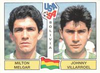 1994 Panini World Cup (UK and Eire Edition, Green Backs) #219 Milton Melgar / Johnny Villarroel Front