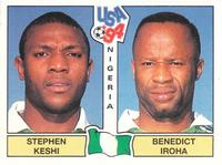 1994 Panini World Cup (UK and Eire Edition, Green Backs) #224 Stephen Keshi / Benedict Iroha Front