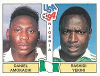 1994 Panini World Cup (UK and Eire Edition, Green Backs) #229 Daniel Amokachi / Rashidi Yekini Front