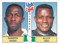 1994 Panini World Cup (UK and Eire Edition, Green Backs) #230 Samson Siasia / Alloy Agu Front