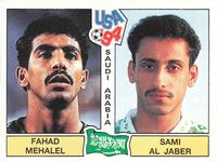 1994 Panini World Cup (UK and Eire Edition, Green Backs) #415 Fahad Al-Mehallel / Sami Al-Jaber Front