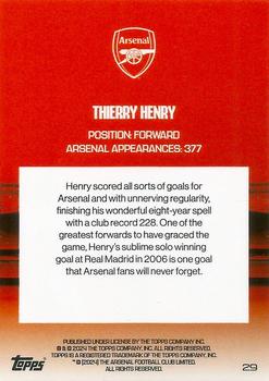 2023-24 Topps Arsenal Team Set #29 Thierry Henry Back