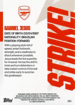 2023-24 Topps Arsenal Team Set #36 Gabriel Jesus Back