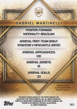 2023-24 Topps Arsenal Team Set #50 Gabriel Martinelli Back