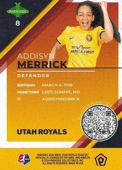 2024 Parkside Utah Royals #8 Addisyn Merrick Back