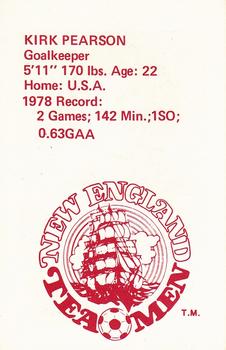 1979 Lipton Tea New England Tea Men #20 Kirk Pearson Back