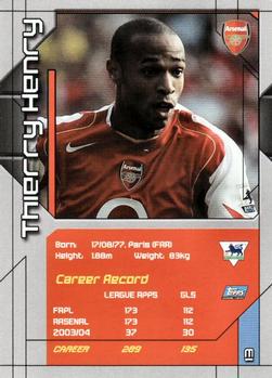 2004-05 Topps Premier Stars #13 Thierry Henry Back