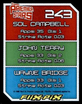 2004-05 Topps Premier Stars #243 Sol Campbell / John Terry / Wayne Bridge Back