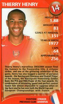 2004 Top Trumps Specials Arsenal #NNO Thierry Henry Front