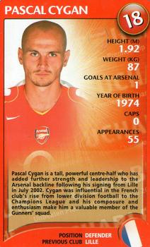 2004 Top Trumps Specials Arsenal #NNO Pascal Cygan Front