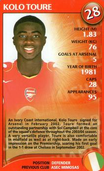 2004 Top Trumps Specials Arsenal #NNO Kolo Toure Front