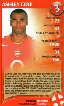 2004 Top Trumps Specials Arsenal #NNO Ashley Cole Front