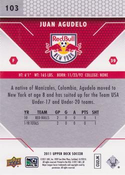 2011 Upper Deck MLS #103 Juan Agudelo Back