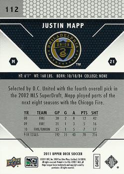 2011 Upper Deck MLS #112 Justin Mapp Back