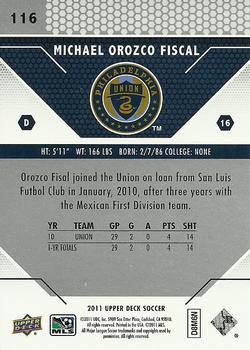 2011 Upper Deck MLS #116 Michael Orozco Fiscal Back