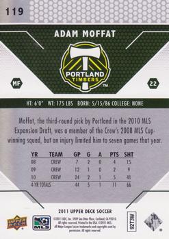 2011 Upper Deck MLS #119 Adam Moffat Back