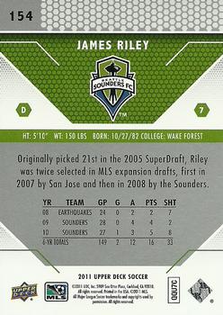 2011 Upper Deck MLS #154 James Riley Back