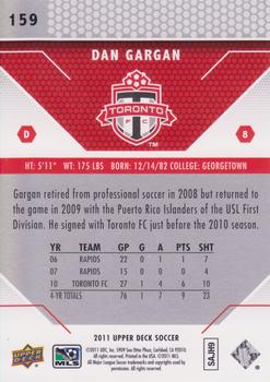 2011 Upper Deck MLS #159 Dan Gargan Back