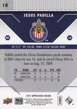2011 Upper Deck MLS #18 Jesus Padilla Back