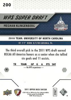 2011 Upper Deck MLS #200 Meghan Klingenberg Back