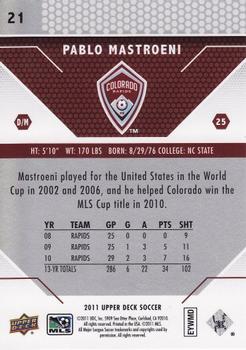 2011 Upper Deck MLS #21 Pablo Mastroeni Back