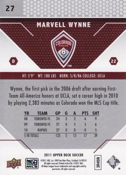 2011 Upper Deck MLS #27 Marvell Wynne Back
