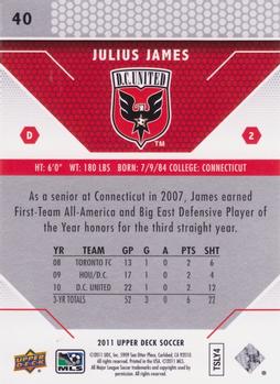 2011 Upper Deck MLS #40 Julius James Back