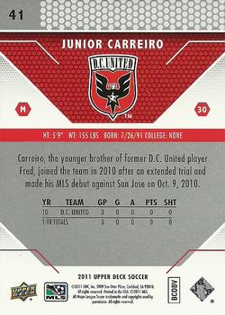 2011 Upper Deck MLS #41 Junior Carreiro Back